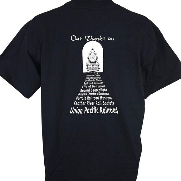 Vintage Railroad Days T Shirt Mens Size Medium Black Y2K 2005 Dunsmuir Train - Picture 3 of 6